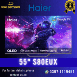 Haier 55 inch S80 QLED Google TV | 120Hz Gaming